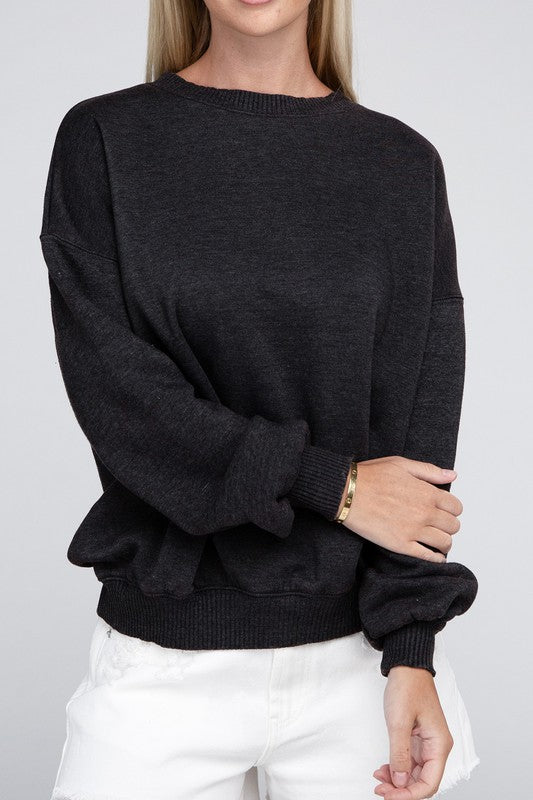 Fleece Ash Black Oversized Pullover