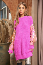 Load image into Gallery viewer, Sequin Sleeve Sweater Knit Tunic Top