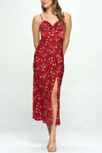Load image into Gallery viewer, Satin floral maxi dress