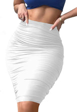 Load image into Gallery viewer, High Waist Bodycon White Mini Skirt