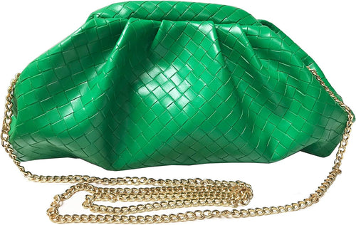 Cocktail Party Cloud Style Green Clutch Evening Bag