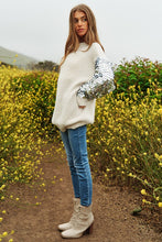 Load image into Gallery viewer, Sequin Sleeve Sweater Knit Tunic Top