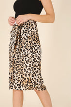 Load image into Gallery viewer, Satin Leopard Tie Skirt