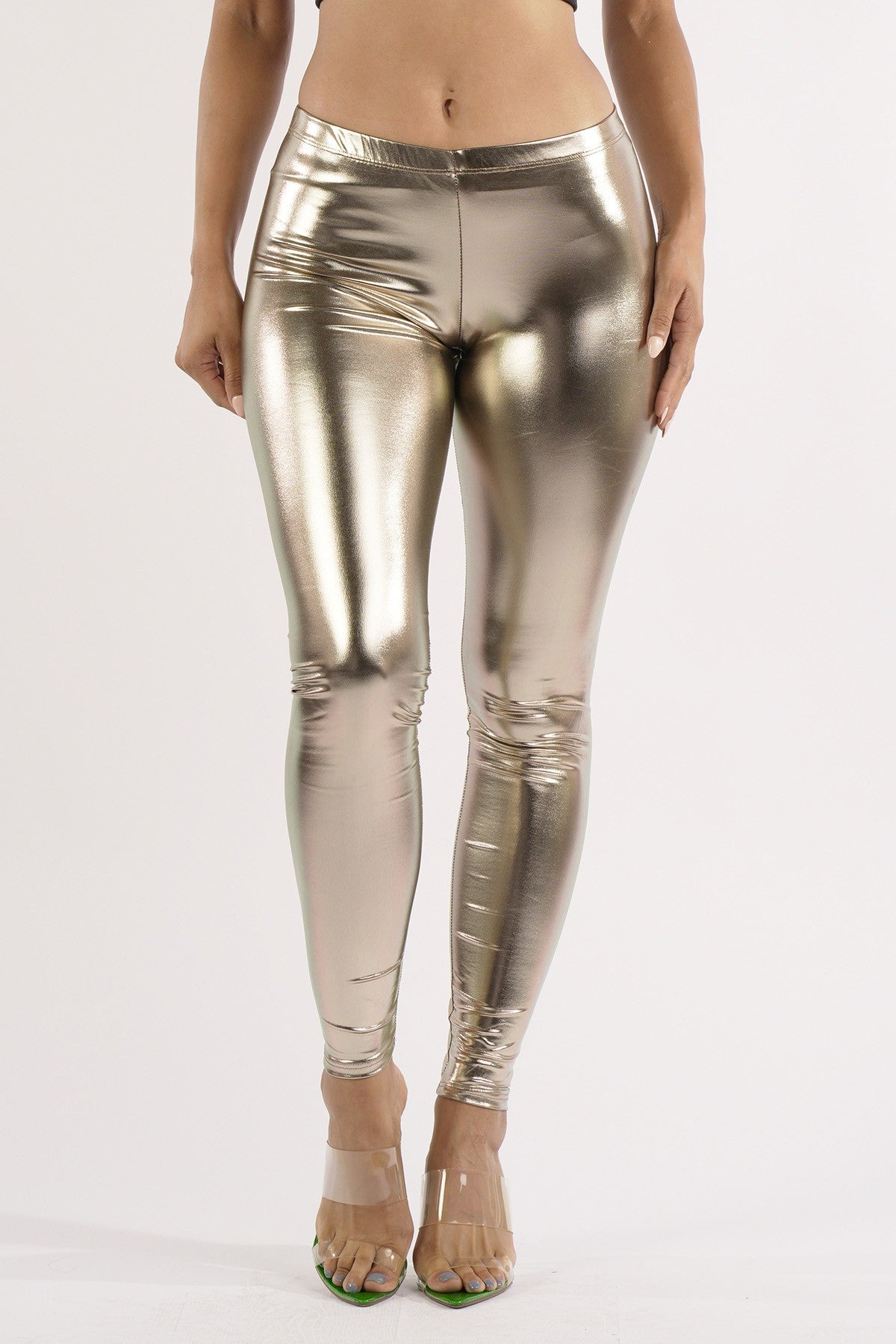 Girls Metallic Shiny Leggings Dance Disco Foil Red Tight Pants Wet Look  Costumes | eBay