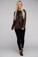 Load image into Gallery viewer, Premium Black Faux Legan Leather Blazer