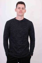 Load image into Gallery viewer, Men&#39;s Black Long Sleeves Henley T-shirt