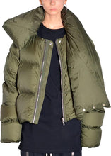 Load image into Gallery viewer, Modern Khaki Beige Cropped Puffer Funnel Neck Padded Coats