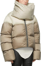 Load image into Gallery viewer, Modern Khaki Beige Cropped Puffer Funnel Neck Padded Coats