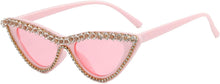 Load image into Gallery viewer, Vintage Inspired Pink Cateye Rhinestone Embellished Sunglasses