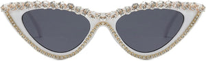 Vintage Inspired Black Cateye Rhinestone Embellished Sunglasses
