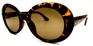 Fashionista White/Pink Lens Round Oval Sunglasses