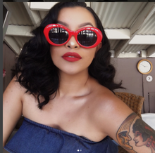 Load image into Gallery viewer, Fashionista Red Round Oval Sunglasses