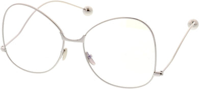 Vintage Style Oval Clear Oversized Silver Princess Glasses