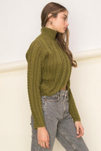 Load image into Gallery viewer, Illusion Brown Sugar Ribbed High Neck Long Sleeves Sweater