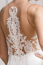 Load image into Gallery viewer, Ivory White Embroidered Lace Chiffon Split Gown