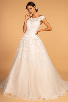 Elegant White Sweetheart Tulle Lace Bridal Gown
