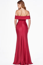 Load image into Gallery viewer, Beautiful Red Off Shoulder Sweetheart Neck Line High Slit Gown