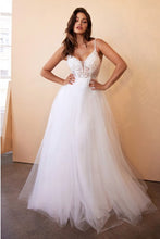 Load image into Gallery viewer, V-Neck Illusion Off White Layered Tulle A-Line Bridal Gown