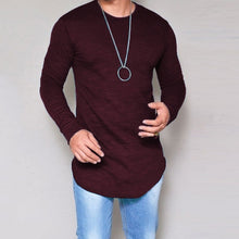 Load image into Gallery viewer, Men&#39;s Cotton Knit Gray Long Sleeve Hipster Shirt