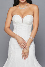 Load image into Gallery viewer, Illusion Panel Mermaid Strapless Plunging Wedding Dress
