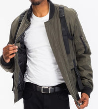 Load image into Gallery viewer, Men&#39;s Olive Green Tactical Utility Bomber Jacket