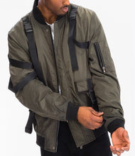 Load image into Gallery viewer, Men&#39;s Olive Green Tactical Utility Bomber Jacket