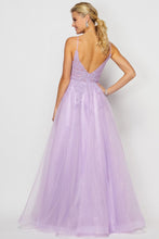 Load image into Gallery viewer, Roman Tulle Lilac Embroidered Lace Maxi Gown