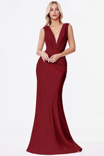 Load image into Gallery viewer, Pink Deep V-Neck Bodycon Long Hollow Gown Maxi Dress