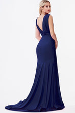 Load image into Gallery viewer, Pink Deep V-Neck Bodycon Long Hollow Gown Maxi Dress