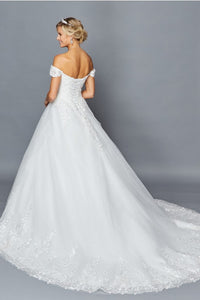 Sweetheart Lace Off Shoulder Applique Bridal Gown