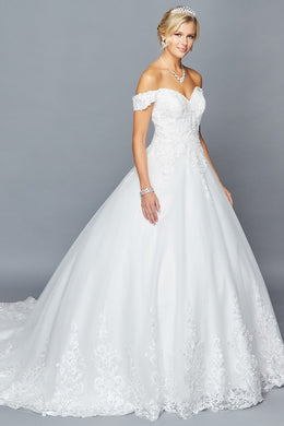 Sweetheart Lace Off Shoulder Applique Bridal Gown