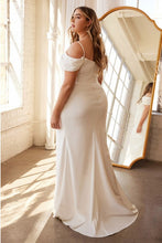 Load image into Gallery viewer, Plus Size White Sweetheart Off Shoulder Mermaid Wedding Gown