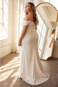 Plus Size White Sweetheart Off Shoulder Mermaid Wedding Gown