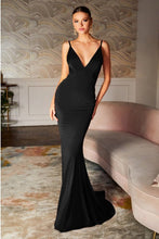 Load image into Gallery viewer, Fashionable Black Spaghetti  Strap Backless  Mermaid Bodycon Maxi Dress