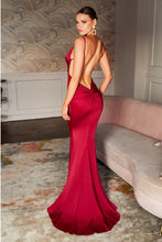 Load image into Gallery viewer, Fashionable Red Spaghetti Strap Backless Mermaid Maxi Dress