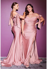 Load image into Gallery viewer, Plus Size Royal Satin Off Shoulder Chic Maxi Gown