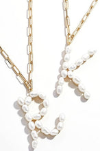 Load image into Gallery viewer, Pearl Initial Letter Gold Chain Necklace