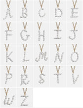 Load image into Gallery viewer, Pearl Initial Letter Gold Chain Necklace