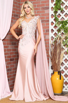 Elegant Off Shoulder Rose Gold Mermaid Gown