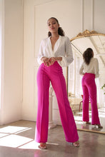 Load image into Gallery viewer, Work Chic Fuchsia Pink High Waist Wide Leg Pants