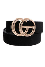 Load image into Gallery viewer, Fashionable White Gold Buckle Faux Leather Belt