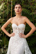 Load image into Gallery viewer, Corset Lace Mermaid Bridal Embroidered Off White Wedding Dress