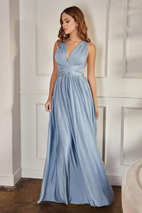 Draped In Paris Slik Inspired Paris Blue Convertible Maxi Dress