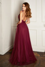 Load image into Gallery viewer, Isles of Chiffon V Plunge Soft Pink Backless Maxi Dress
