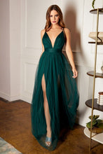 Load image into Gallery viewer, Isles of Chiffon V Plunge Hunter Green Backless Maxi Dress