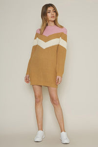 Kiara Blush Multi Neck Knitted Sweater