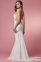 Load image into Gallery viewer, Venice White Satin Backless Sleeveless Mermaid Gown