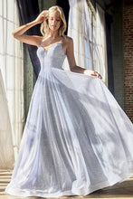 Load image into Gallery viewer, Sweetheart Neckline Blue Glitter Sleeveless Ball Gown