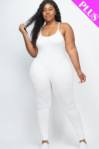 Plus Size White Bodycon Cami Jumpsuit