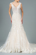 Load image into Gallery viewer, Embroidered Mesh Lace Lining V-Neck Mermaid Wedding Dress